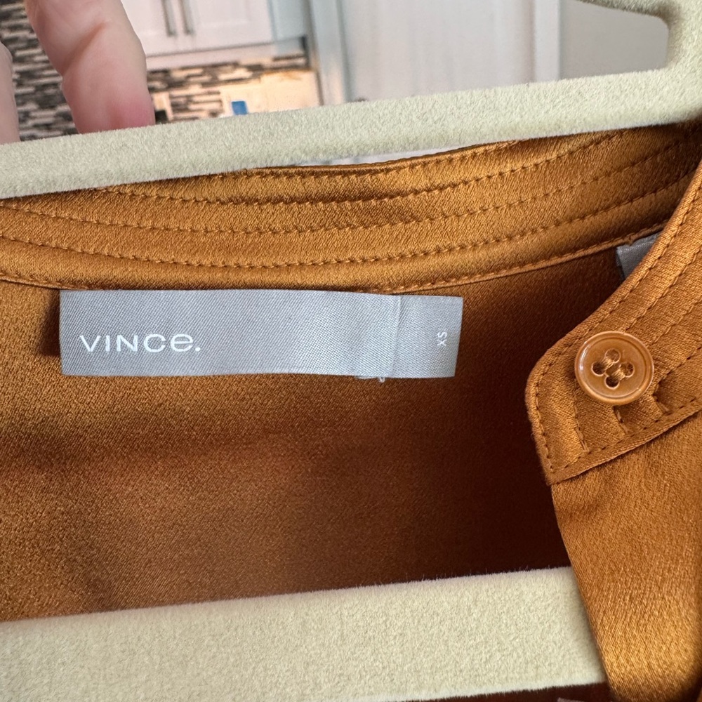 Vince Gold Satin Blouse - Picture 10 of 11